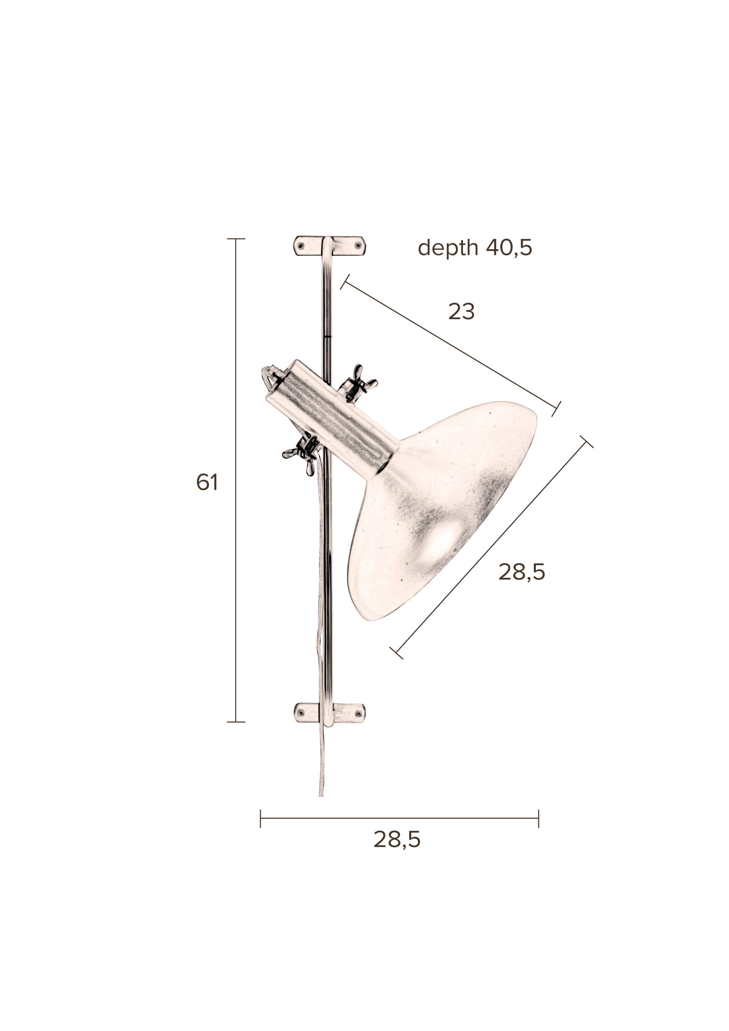 Dutchbone Karish Gold Adjustable Head Wall Light
